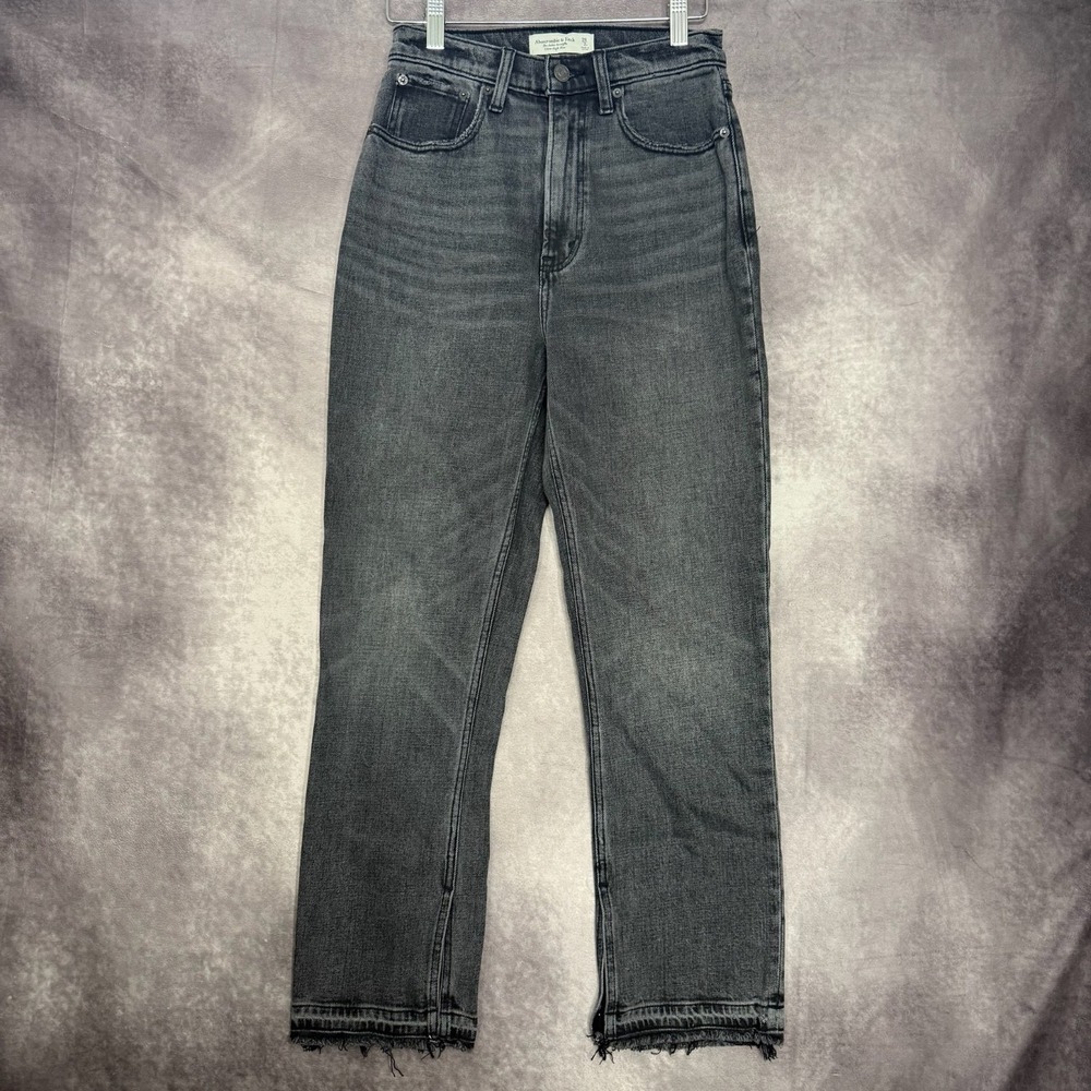 Abercrombie Fitch Jeans Womens 2‎ Ankle Straight Ultra High Rise Stretch Black